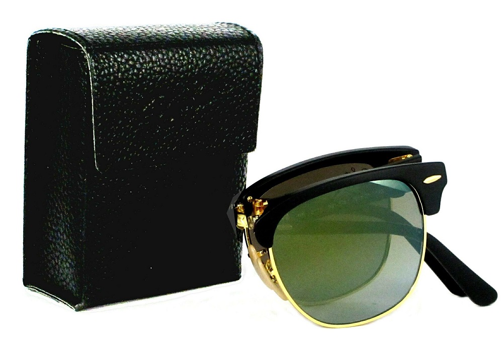 CLUBMASTER FOLDING Sunglasses in Black and G-15 Green