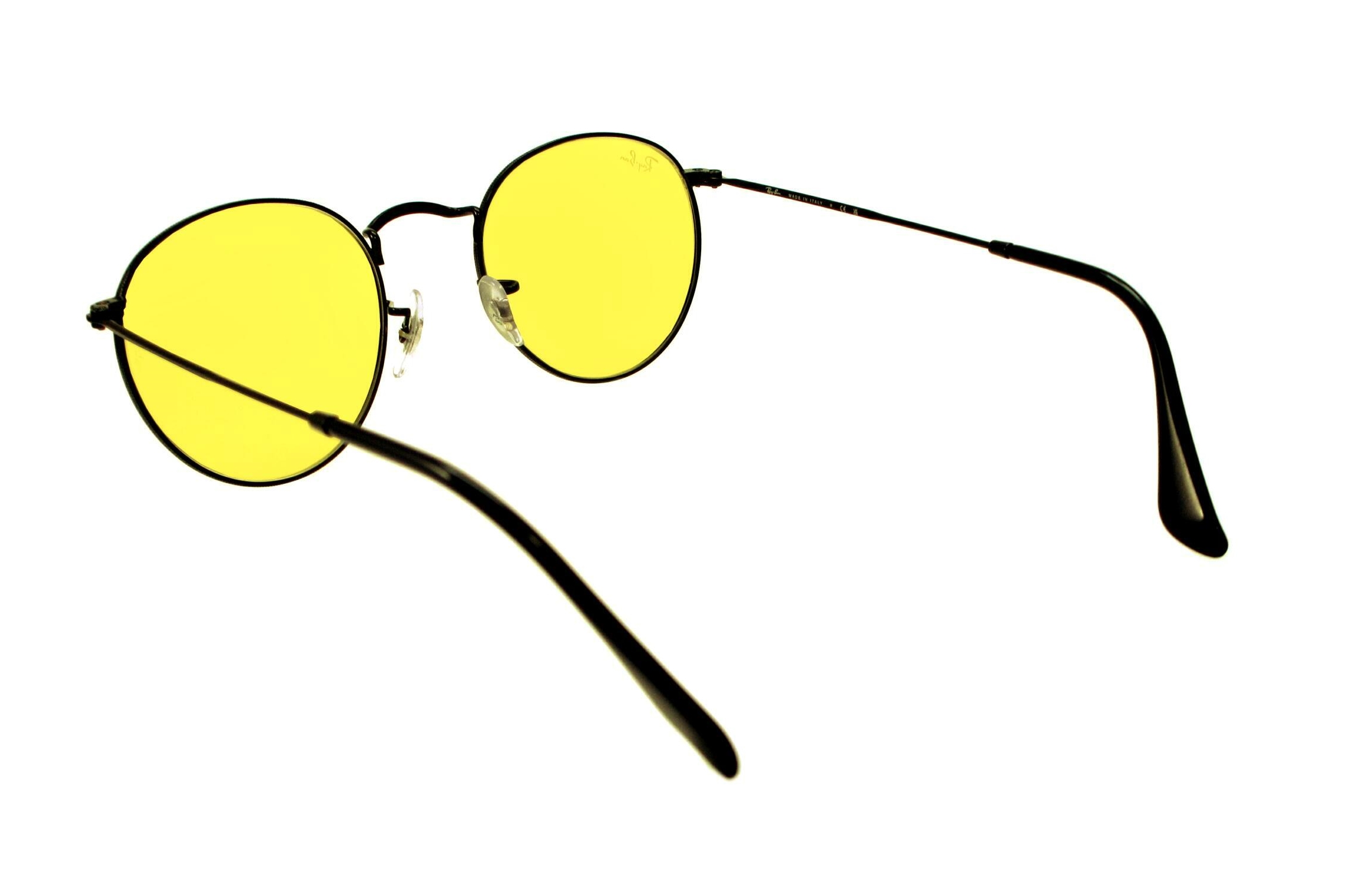 Ray-Ban レイバン RB3447-002/64 サングラス ROUND METAL ラウンドメタル ブラック ライトブルー ライトカラー  ラウンド 丸メガネ 00264
